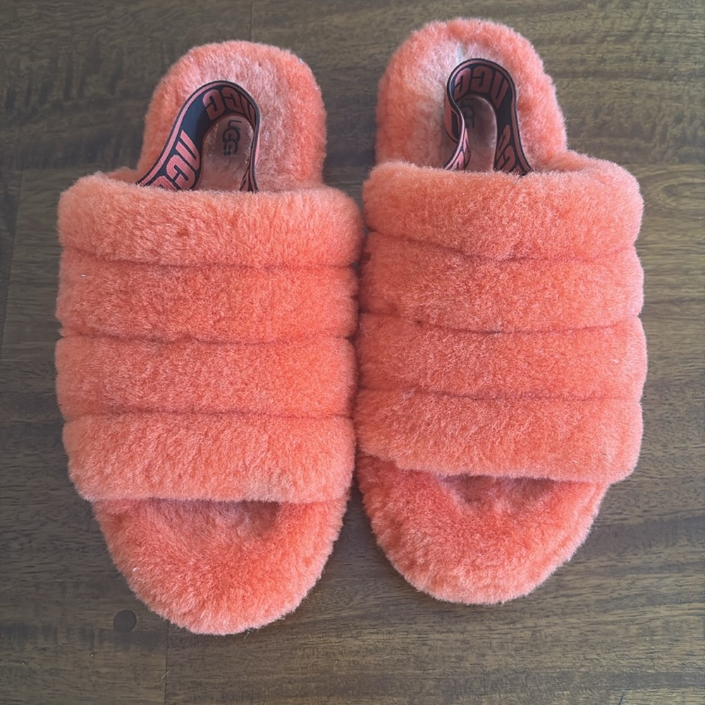 UGG Orange Fluff Yeah Slippers with Slingback - Picture 2 of 7